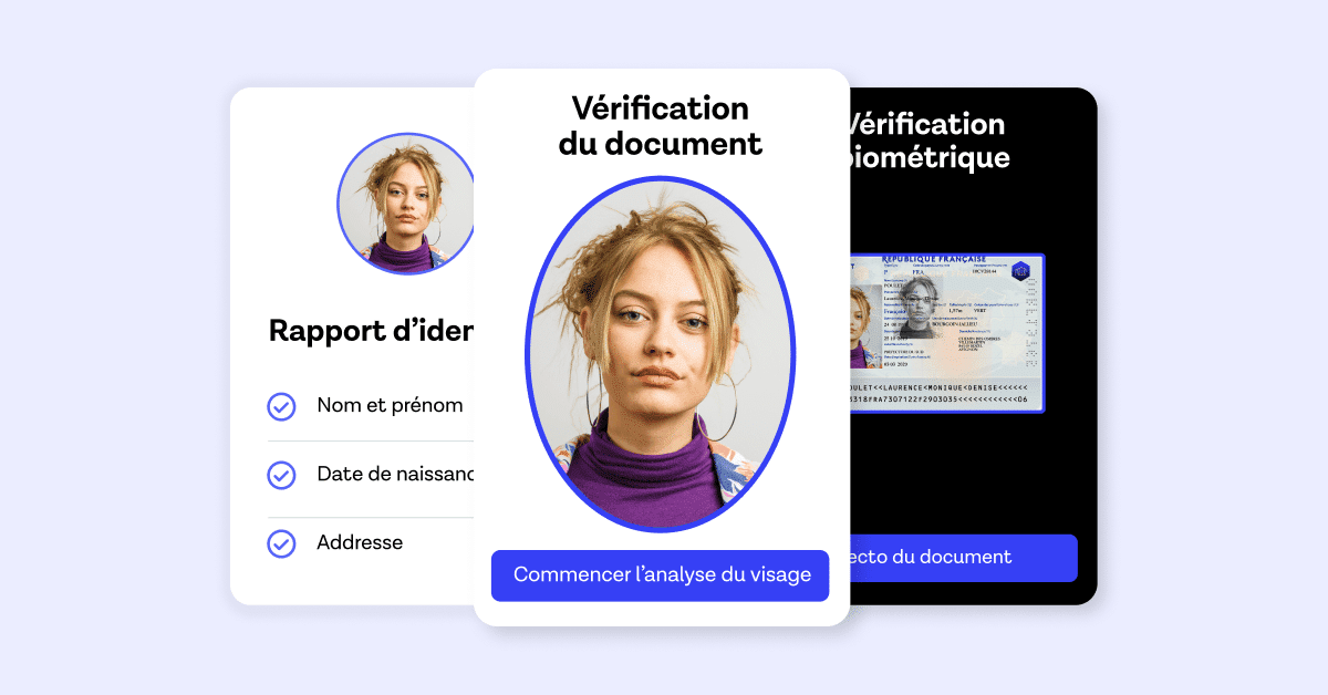 Un utilisateur fait vérifier simultanément son dossier d'identité, son document et ses données biométriques.
