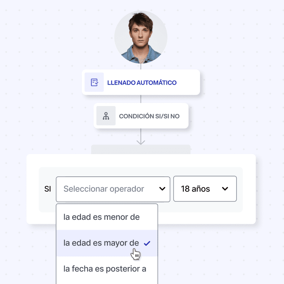 Un workflow de Onfido Studio que se está editando para las diferentes edades aceptadas.